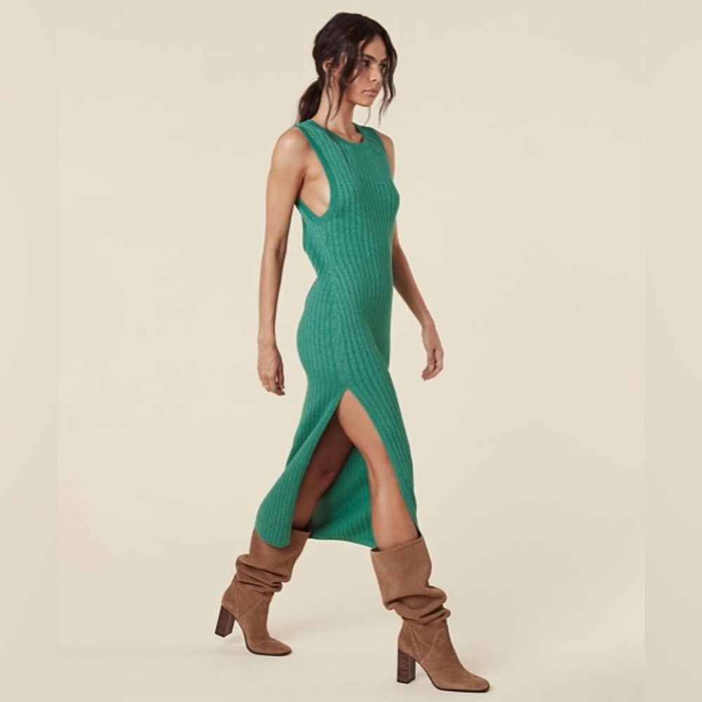 SPELL MERCURY KNIT MAXI DRESS in emerald green - Peacock Madame collection